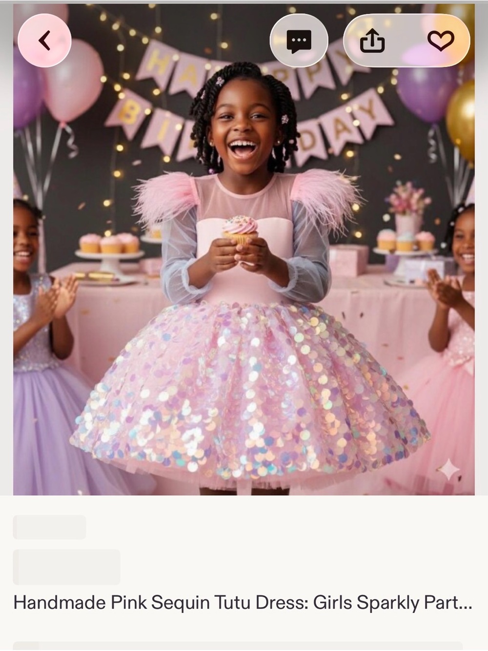Pink Sequin Tutu Party Dress with Feathered Shoulders